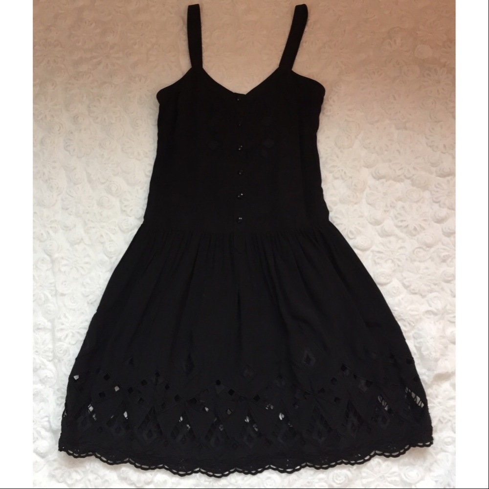 Badgley Mischka Black Drop Waist Dress Size 6